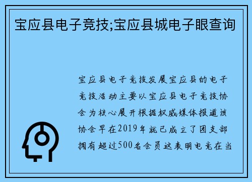 宝应县电子竞技;宝应县城电子眼查询